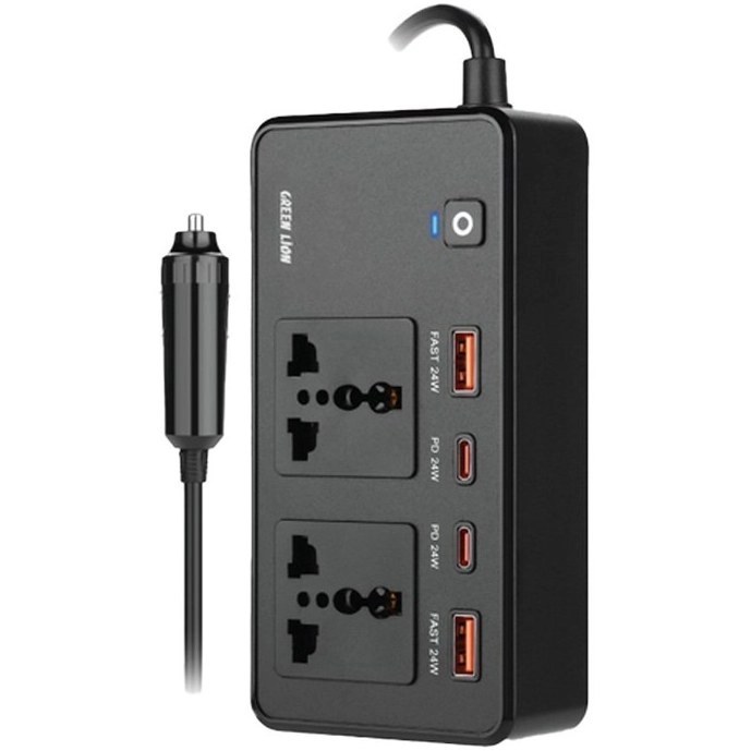 اینورتر 200 وات گرین لاین Green Lion 200W Car Inverter GNGC200CINBK