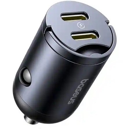 شارژر فندکی دو پورت 30 وات بیسوس Baseus Tiny Star C+C Mini Car Charger VCHXX-CC