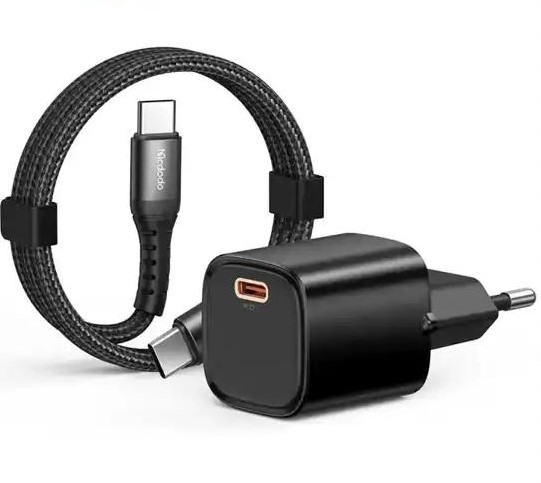 آداپتور 33 وات همراه با کابل دوسر تایپ سی مک دودو Mcdodo Nano 30W Mini GaN Charger Kit CH-008