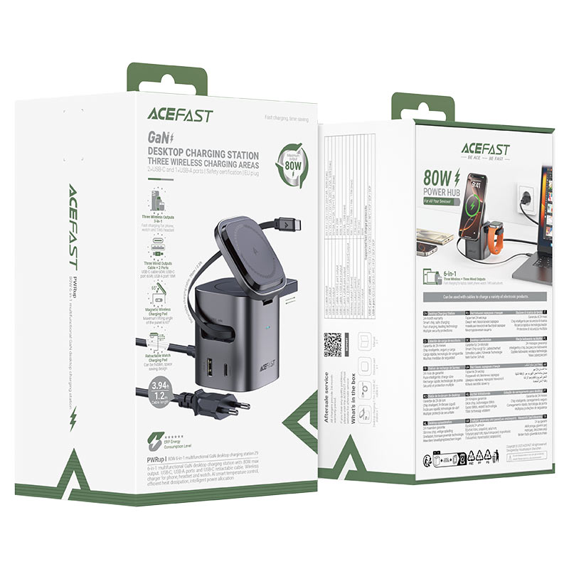 استند و شارژر وایرلس چند کاره مگ سیف ایس فست ACEFAST Z9 با قابلیت شارژ اپل واچ