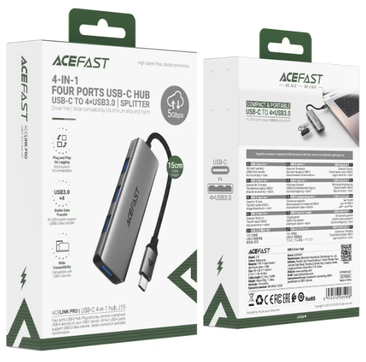 هاب 4 پورت تایپ سی ایس فست ACEFAST J15