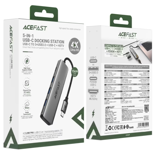 هاب 5 پورت تایپ سی ایس فست ACEFAST J16