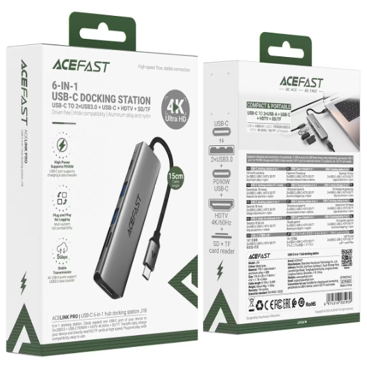 هاب 6 پورت تایپ سی ایس فست ACEFAST J18