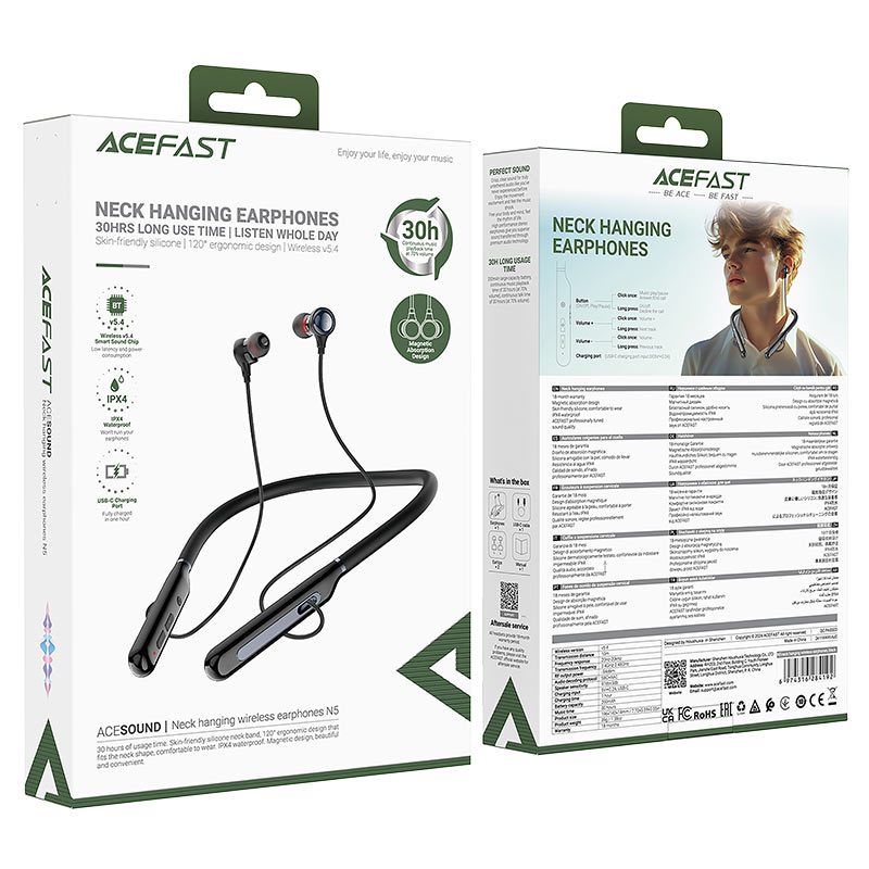 هندزفری بلوتوث گردنی ایس فست ACEFAST N5 Wireless Earphones