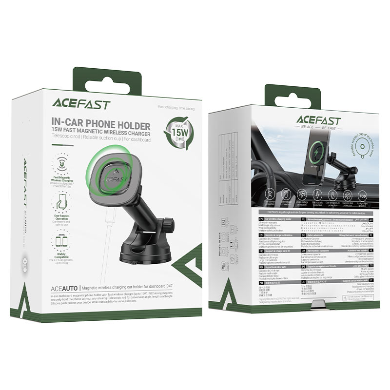 هولدر و شارژر وایرلس مگ سیف ایس فست ACEFAST D47 توان 15 وات