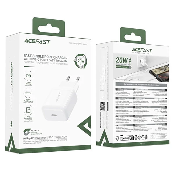 شارژر دیواری ایس فست ACEFAST A130 PD20W GaN Fast Charger توان 20 وات