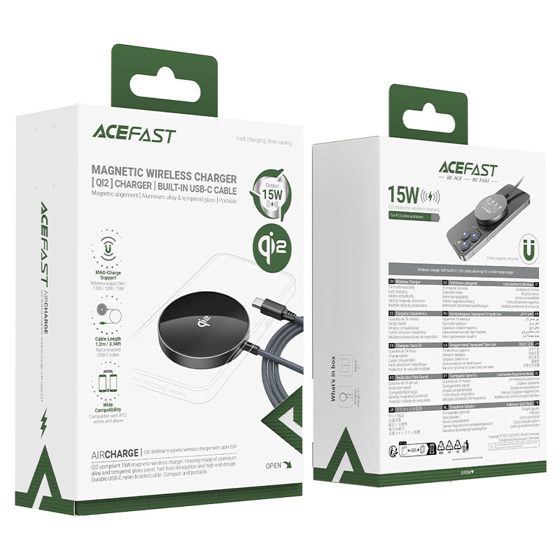 شارژر وایرلس مگ سیف ایس فست ACEFAST E24 توان 15 وات