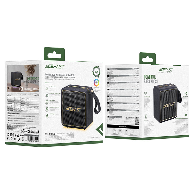 اسپیکر بلوتوث ایس فست ACEFAST K3 Nano توان 46 وات رم و فلش خور