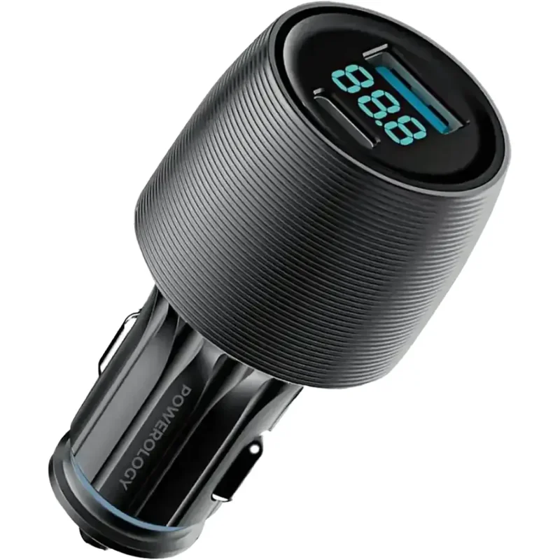 شارژر فندکی 2 پورت 83 وات پاورولوژی Powerology Velox 83W Dual-Port Car Charger PCCSR020