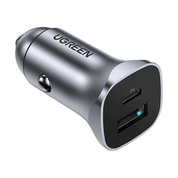 شارژر فندکی 20 وات و 30 وات با دو پورت USB-A و USB-C یوگرین مدل CD130