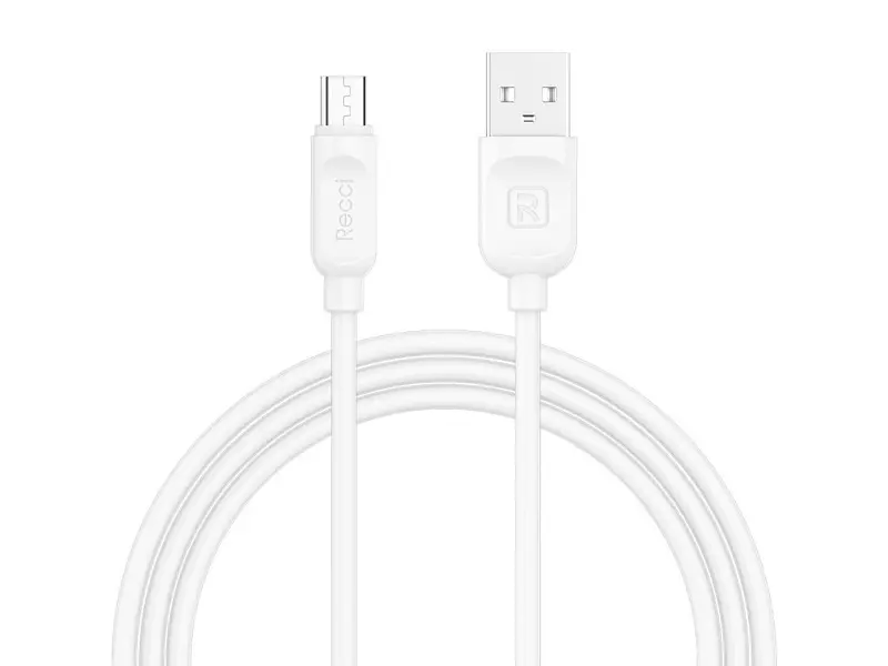 کابل تبدیل USB به microUSB رسی مدل RCM-P100 طول 1 متر (Recci RCT-P100 Micro USB Cable 100 cm)