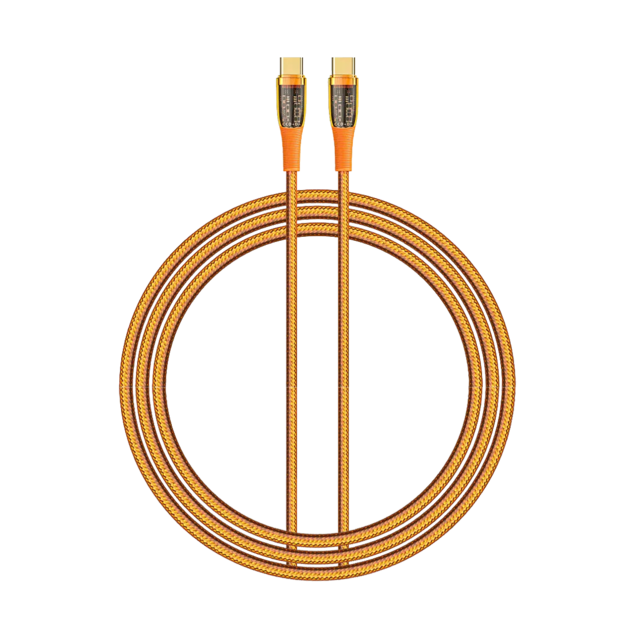 کابل تبدیل USB-C به USB-C رسی مدل RTC-P19CC طول 1.5 متر (Recci Data Cable Amber USB-C PD 20W 150cm RTC-P19CC)