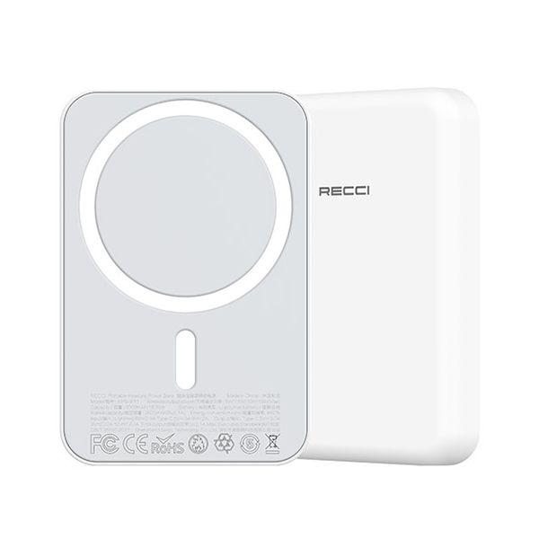 پاوربانک رسی مدل RPB-W09 ظرفیت 10000 میلی آمپر ساعت (Recci Wireless Magnet Power Bank 10000mah RPB-W09)
