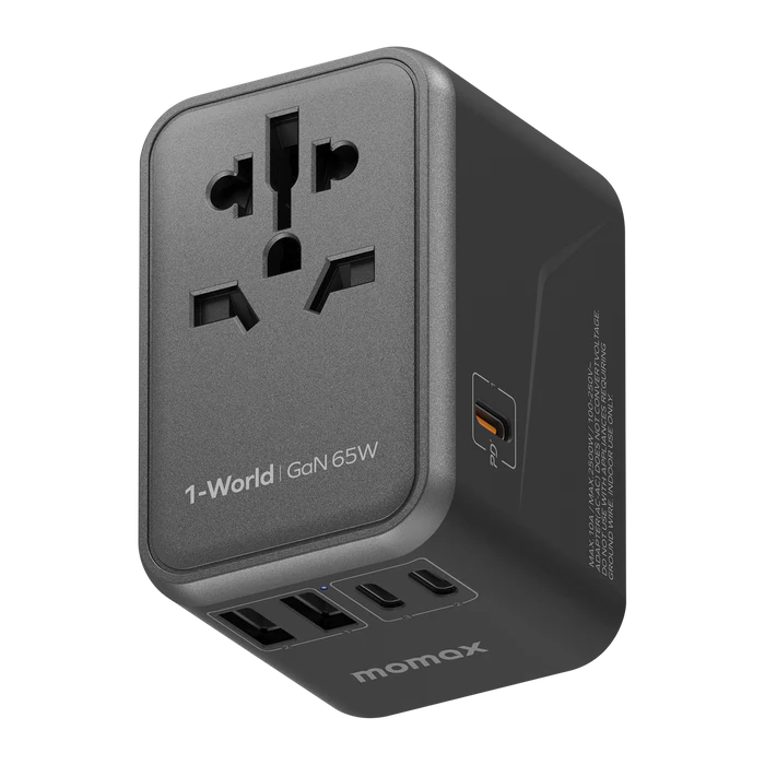 شارژر مسافرتی 5 پورت شصت و پنج وات 1-World | Universal 5-Ports Travel Charger (GaN 65W) مومکس (momax)