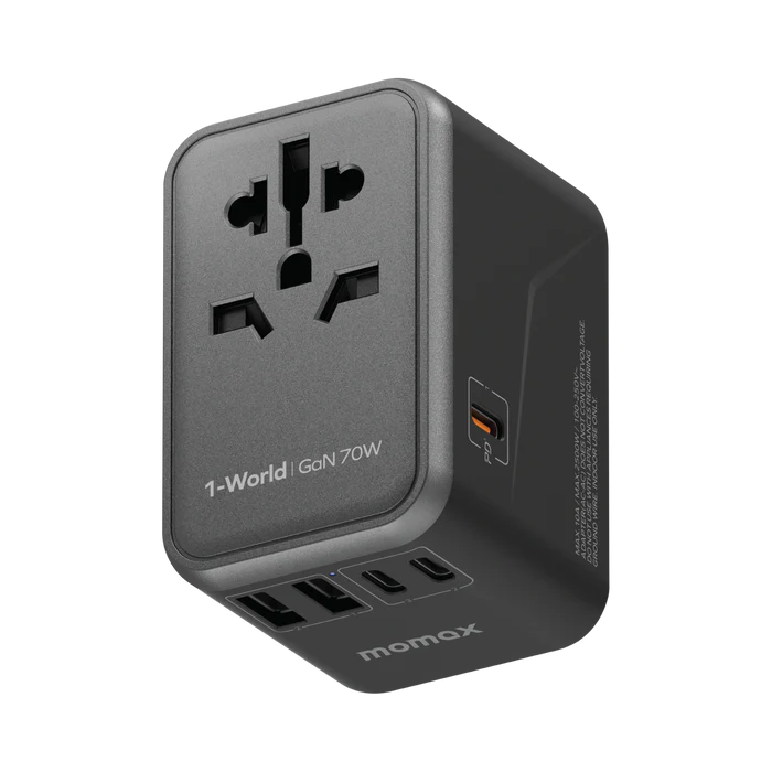 شارژر مسافرتی 5 پورت 1-World | Universal 5-Ports Travel Charger (GaN 70W) مومکس (momax)