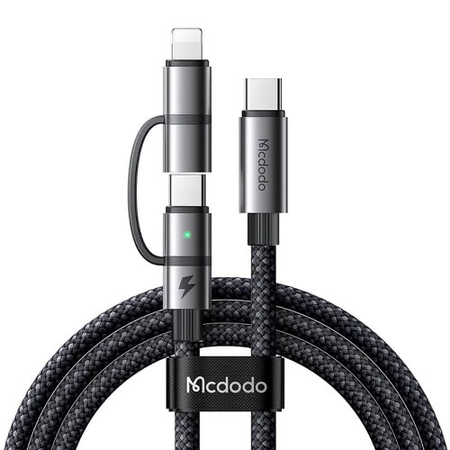 کابل شارژ و انتقال تصویر 100واتی تایپ سی به لایتنینگ+تایپ سی مک دودو مدل MCDODO CA-0450