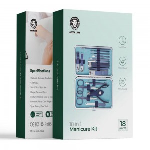 ست مانیکور و پدیکور گرین لاین مدل GNMTRVL18 مجموعه 18 عددی (Green Lion 18 in 1 Manicure Kit)