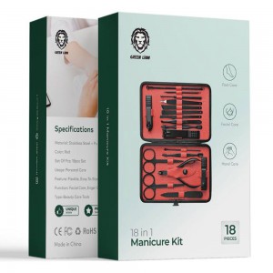 ست مانیکور و پدیکور گرین لاین مدل GNMTRVL18 مجموعه 18 عددی (Green Lion 18 in 1 Manicure Kit)