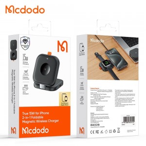 شارژر وایرلس تاشو 2 کاره مک دودو Mcdodo CH-2160 توان 15 وات بهمراه کابل شارژ