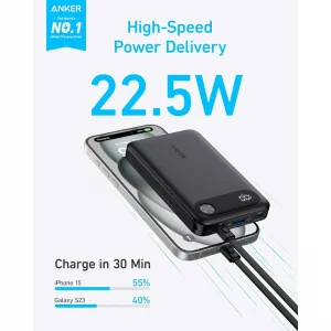 پاور بانک انکر Anker PowerCore 22.5W PD مدل A1257 ظرفیت 10000 میلی آمپر به همراه کابل USB-C