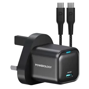 آداپتور شارژ 20 وات پاورولوژی Powerology Ultra-Compact GaN Charger PWCUQC016