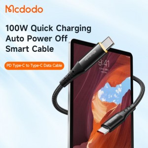 کابل قطع کن دار تایپ سی به تایپ سی 100 وات مک دودو Mcdodo Auto Power Off Type-C tTo Type-C CA-3460