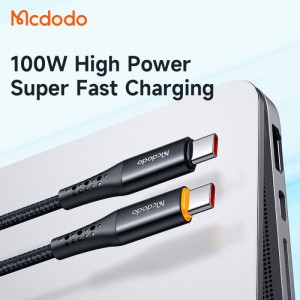 کابل قطع کن دار تایپ سی به تایپ سی 100 وات مک دودو Mcdodo Auto Power Off Type-C tTo Type-C CA-3460