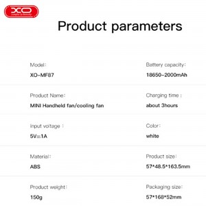 پنکه دستی ایکس او XO-MF87 Mini Handheld Fan