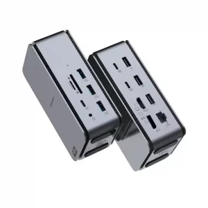 هاب تایپ سی 15 پورت پاورولوژی Powerology 15 in 1 Dual Dock Station PW15IN1DS-GY