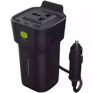 اینورتر 150 وات پاورولوژی POWEROLOGY 150W CUP HOLDER POWER INVERTER P150INVBK