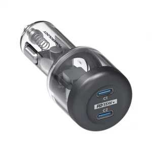 شارژر فندکی دو پورت 35 وات پاورولوژی Powerology Crystalline Quick Car Charger PCCSR011