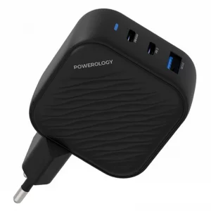 آداپتور شارژ سه پورت 65 وات پاورولوژی Powerology GaN Ultimate PD Charger PWCUQC019