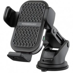 هولدر و شارژر وایرلس 15 وات پاورولوژی Powerology Dual coil Wireless Charger Car Mount PCCSR009