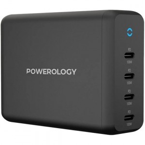 آداپتور شارژ 165 واتی 4 پورت پاورولوژی Powerology GaN Desktop Charger PWCUQC017