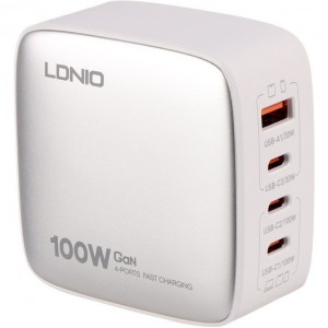 آداپتور شارژر چهار پورت 100وات الدینیو Ldnio Q408 GaN