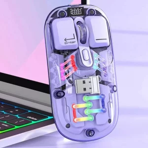 موس بی‌سیم دو حالته قابل شارژ با طراحی شفاف کوتسی OF-026