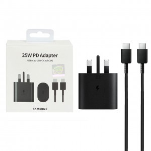 شارژر دیواری به همراه کابل USB-C اورجینال 95 درصد سامسونگ Samsung Super Fast Charging 95% (25W) EP-TA800NBE