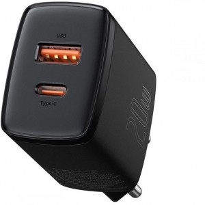 شارژر دیواری سریع 20 وات بیسوس Baseus Compact Wall Charger 20W Type C And USB PD Quick Charger CCXJ-B01