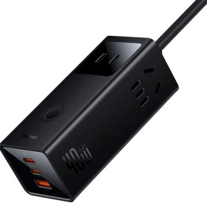 شارژر و چندراهی برق فست شارژ 40 وات بیسوس Baseus Extension Cord Power Strip PSLA010001