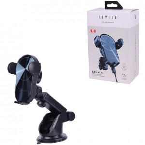 هولدر خودرو و شارژ وایرلس برند لولو levelo lavaux wireless automatic acrylic coil car charger LVLLWCBK