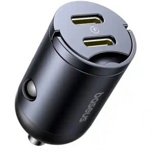 شارژر فندکی دو پورت 30 وات بیسوس Baseus Tiny Star C+C Mini Car Charger VCHXX-CC