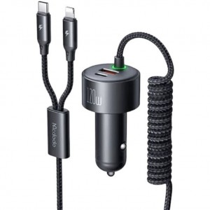 شارژر فندکی 120 وات با دو کابل متصل مک دودو Mcdodo 4 in 1 car charger CC-0370
