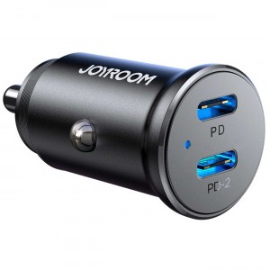 شارژر فندکی دو پورت 30 وات جویروم Joyroom Car charger 2xUSB-C JR-CCN06