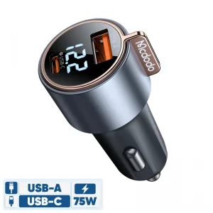 شارژر فندکی 2 پورت 75 وات مک دودو Mcdodo 75W USB-A & USB-C PD Car Charger CC-369