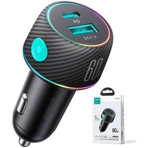 شارژر فندکی فست شارژ دو پورت 60وات جویروم JOYROOM CAR CHARGER 60W JR-CCN01