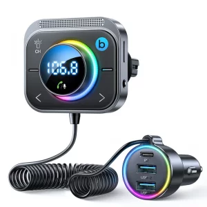 شارژر فندکی 30وات و پخش کننده بلوتوث جویروم JOYROOM CARE WIRELESS AND FM TRANSMITTER JR-CL18