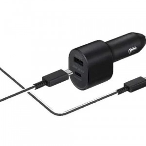 شارژر فندکی اصلی سامسونگ 45 وات همراه با کابل تایپ سی Samsung Super Fast Dual Car Charger (45W+15W) EP-L5300XBEGWW