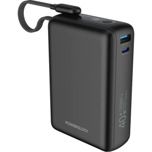 پاوربانک 40 وات 20000 با کابل تایپ سی پاورولوژی Powerology Montreal Power Bank PPBAM22BK