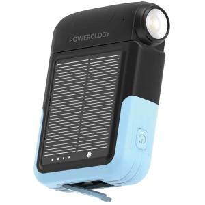 پاوربانک خورشیدی 10000 و چراغ قوه پاورولوژی Powerology Sante Solar Power Bank PPBDS05BK