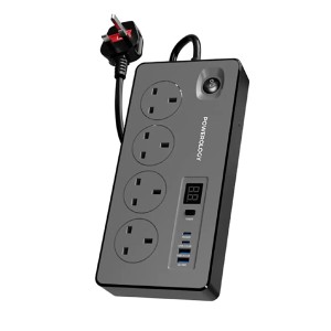 چندراهی برق پاورولوژی با 4 پورت و توان 2990 وات مدل PWCUQC045BK